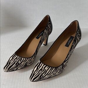 Ann Taylor Willa Zebra Pointy kitten heels